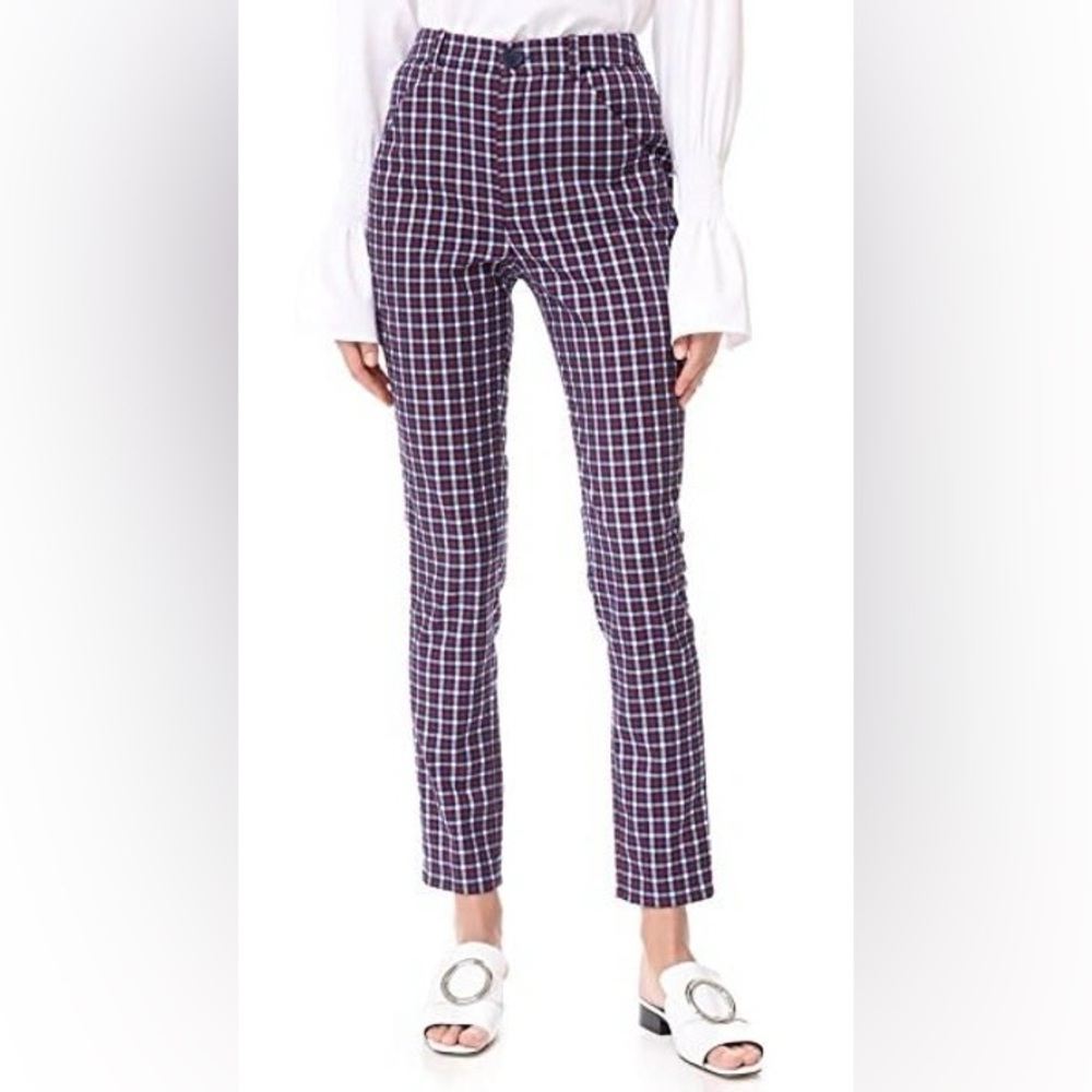 Sonia by Sonia Rykiel Plaid Twill Trousers - Size 8